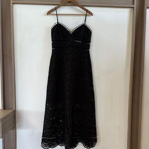 Zimmermann Black Midi Eyelet Dress (M)